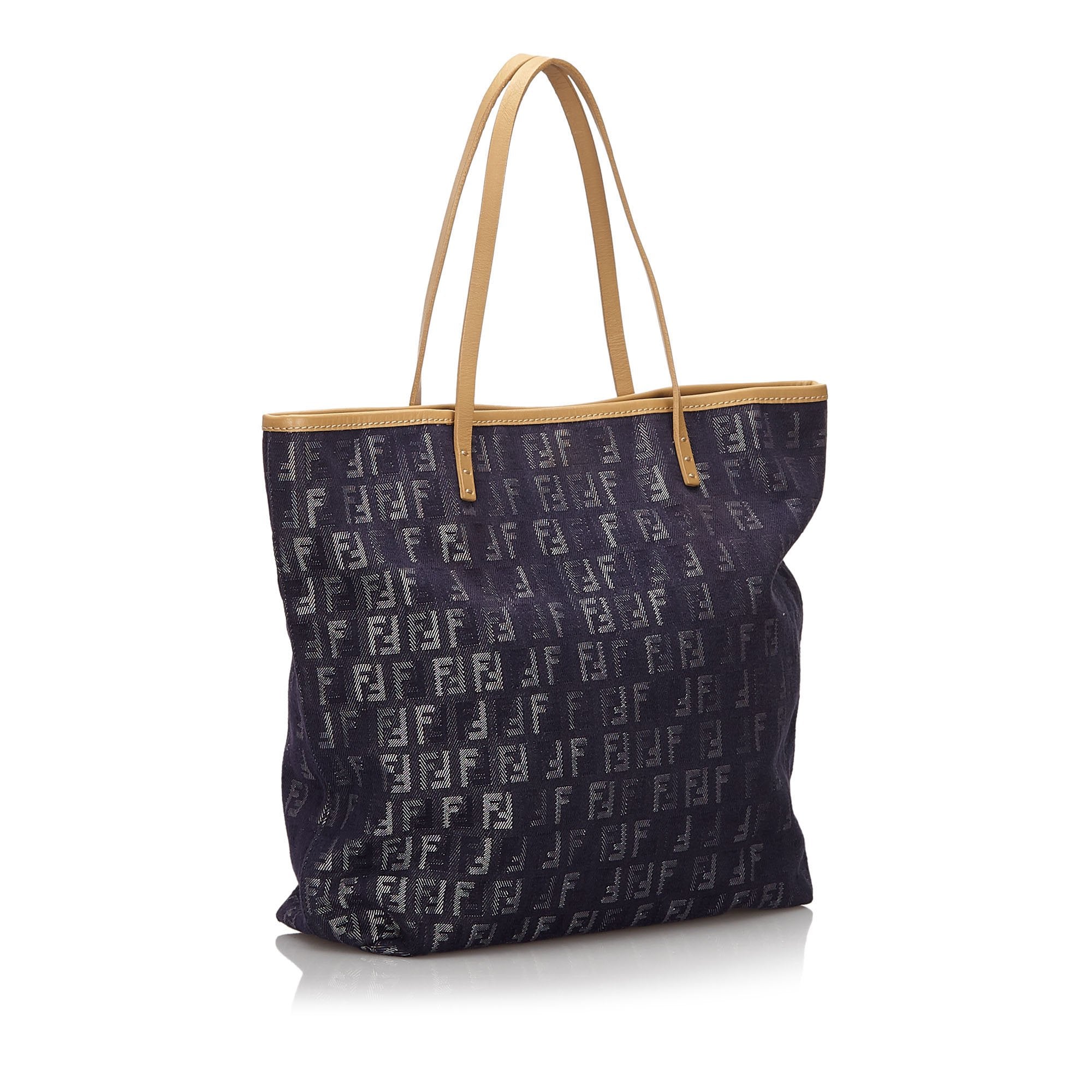 Pre-Loved Fendi Blue Navy Denim Fabric Zucchino Tote Bag Italy