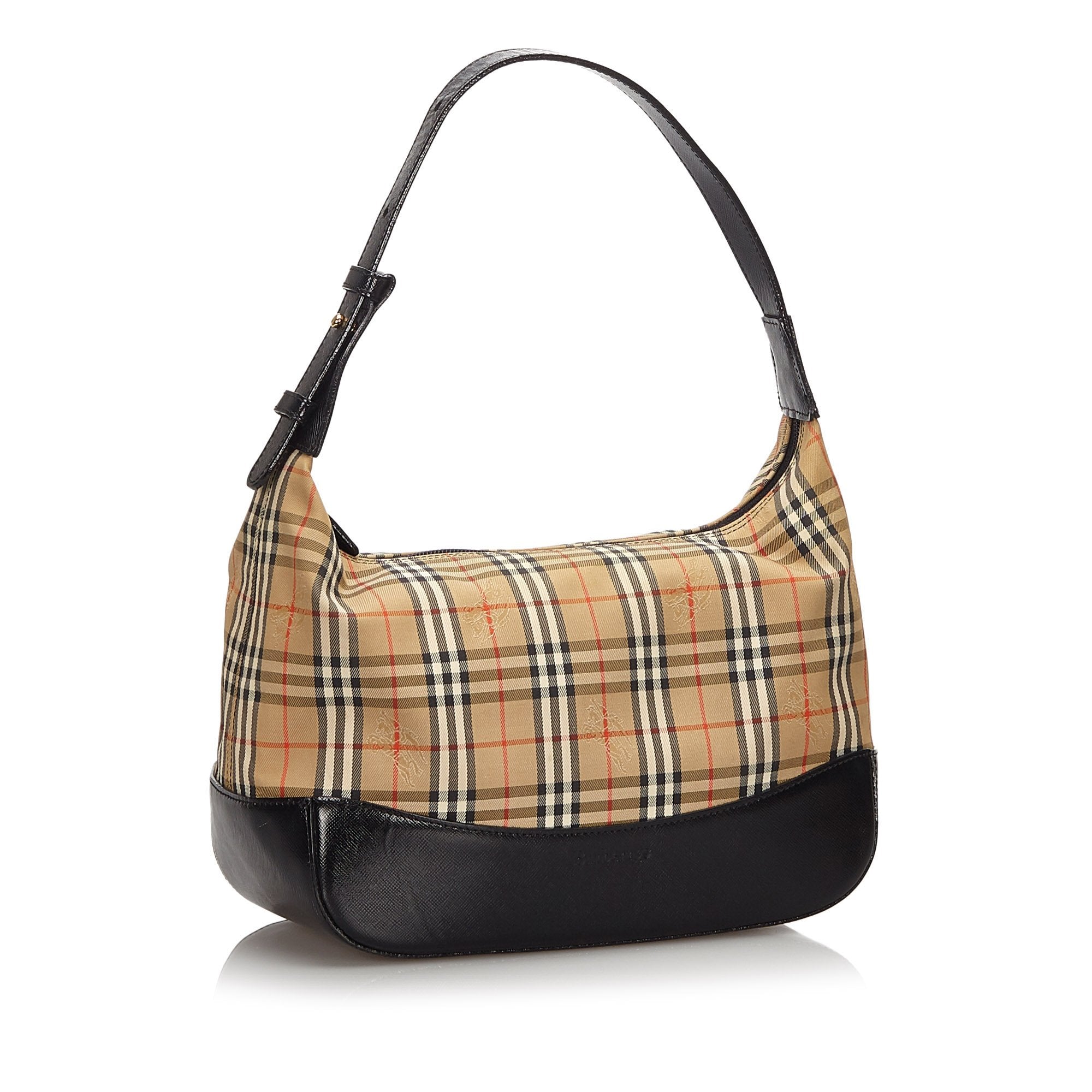 Pre-Loved Burberry Brown Haymarket Check Canvas Shoulder Bag United Kingdom