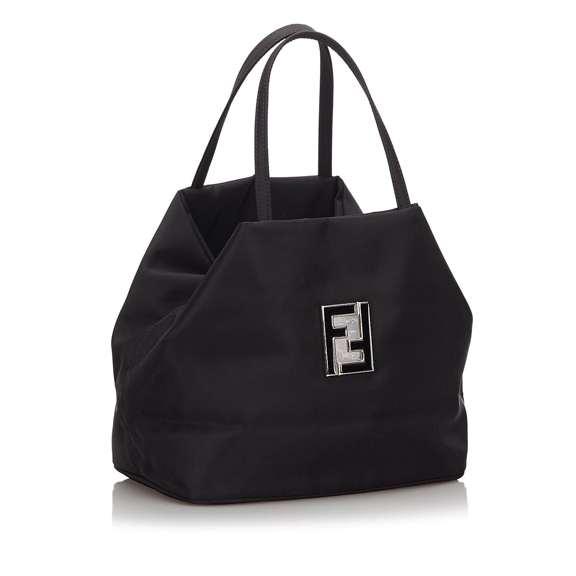 Pre-Loved Fendi Black Nylon Fabric Tote Bag Italy