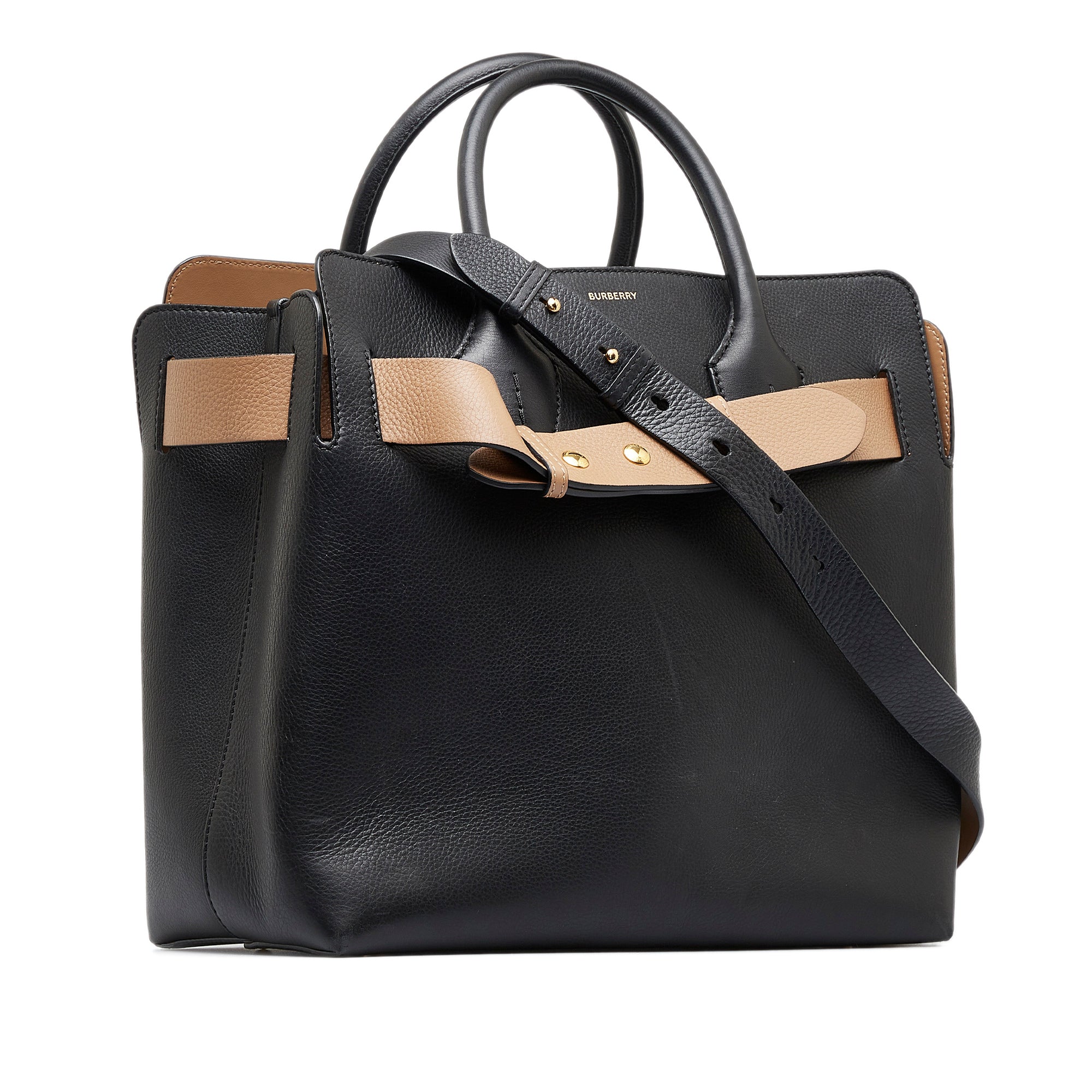Burberry Belt Handbag Small Black Leather