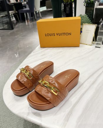 louis vuitton Jumbo Flatform Mule Brown For Women LV