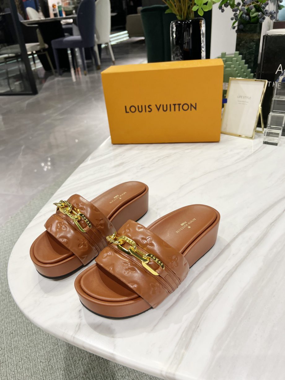 louis vuitton Jumbo Flatform Mule Brown For Women LV