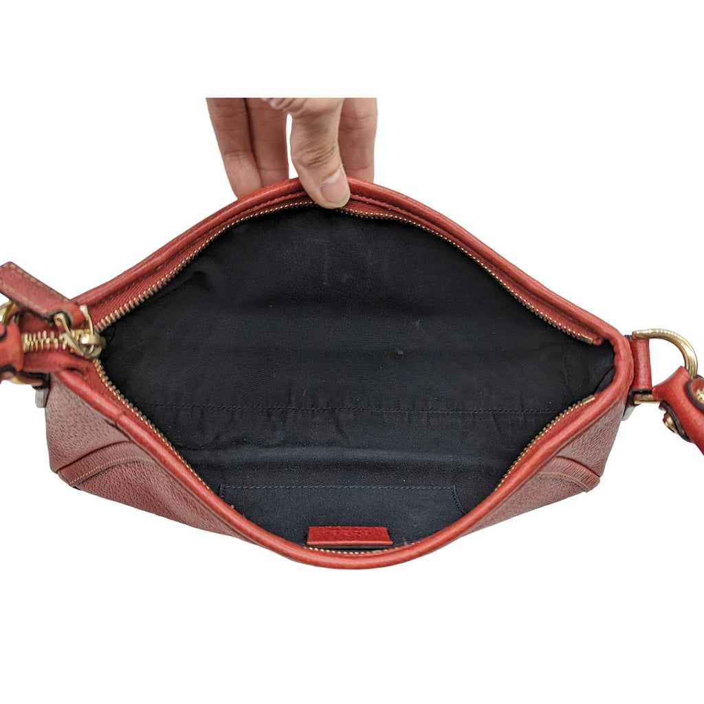 Gucci Red Leather Abbey D-Ring Pochette