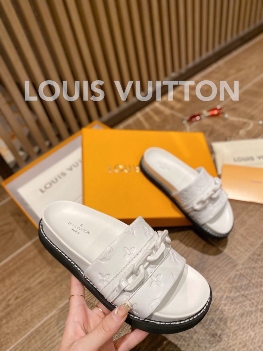 louis vuitton Sunset Flat Comfort Mule White For Women LV
