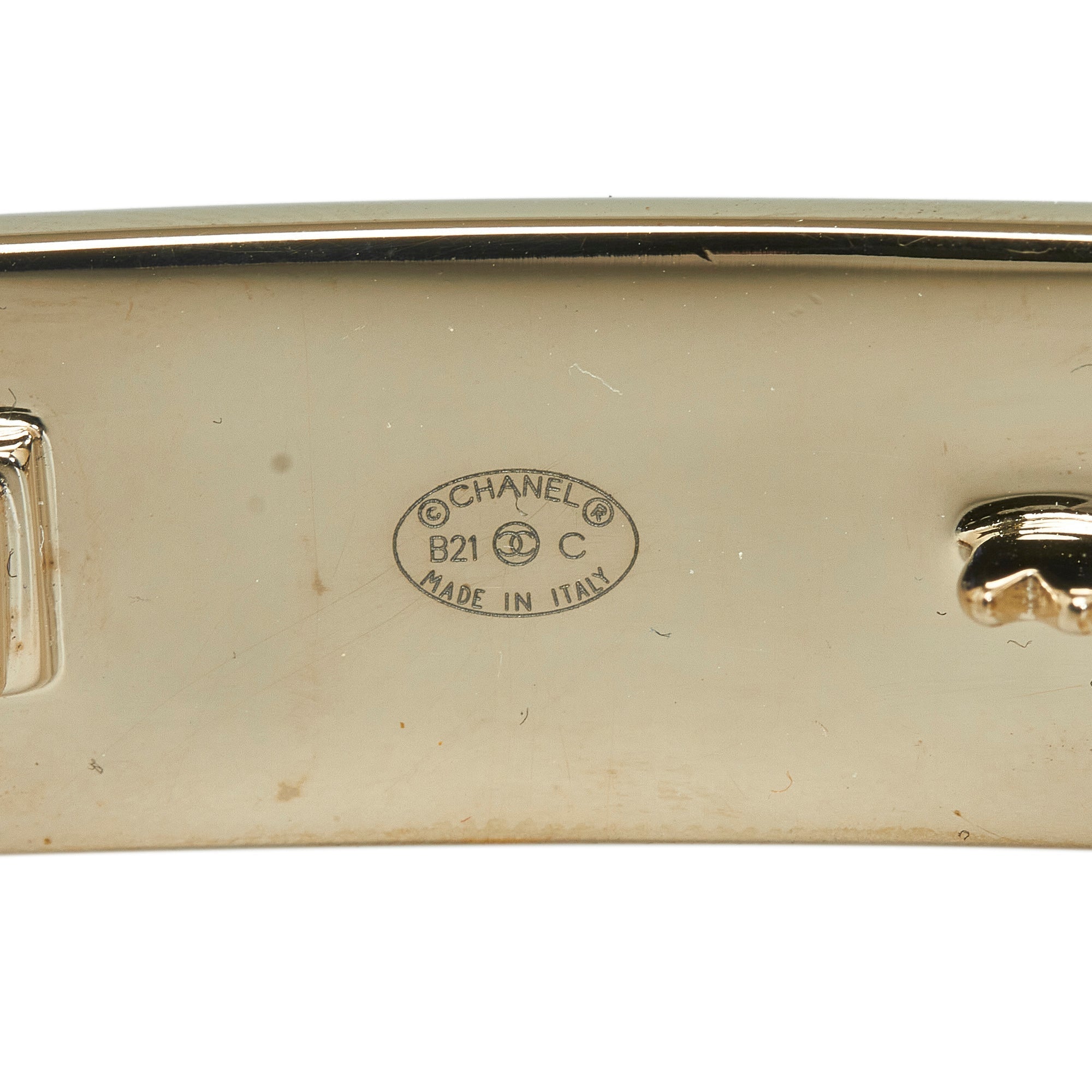 CHANEL Strass Logo Barrette Other Accessories