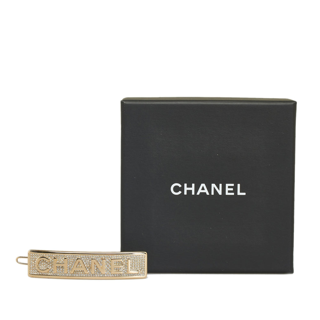CHANEL Strass Logo Barrette Other Accessories