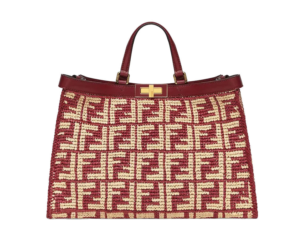 Fendi Peekaboo X Raffia Tote