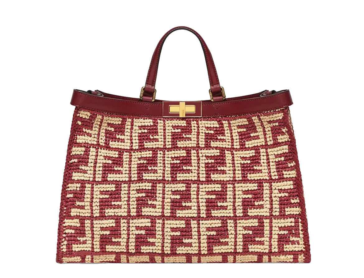 Fendi Peekaboo X Raffia Tote