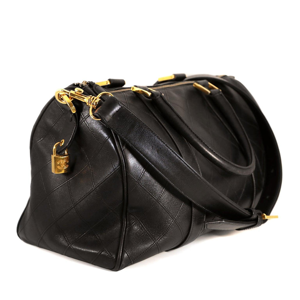 Chanel Black Leather Vintage Speedy Bag