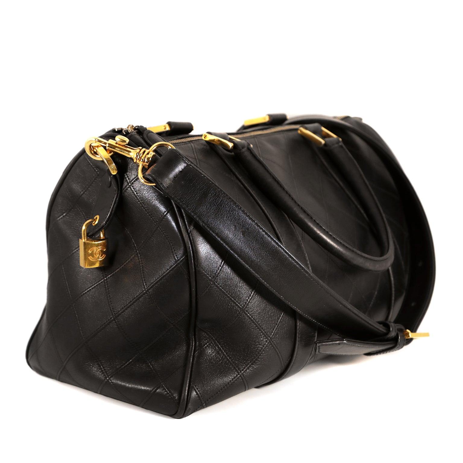 Chanel Black Leather Vintage Speedy Bag