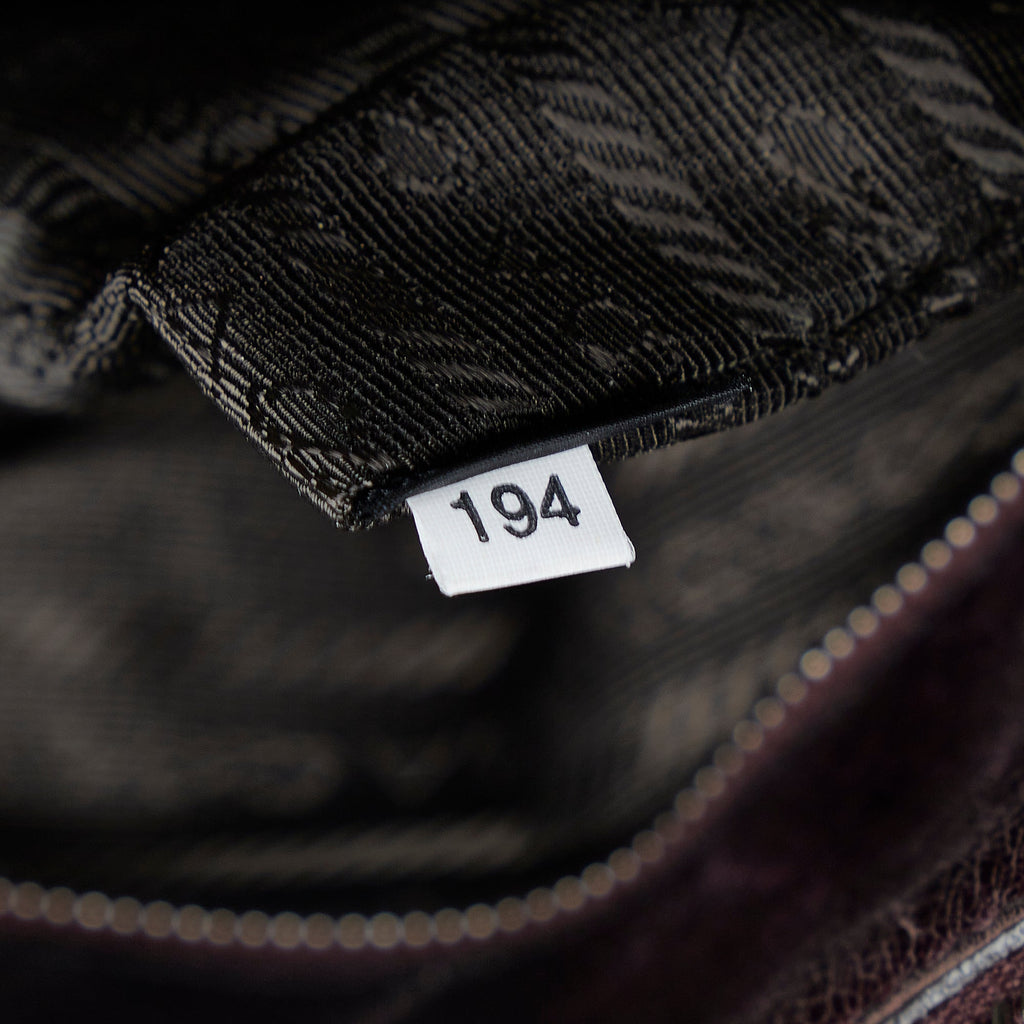 PRADA Vitello Trimmed Tessuto Satchel