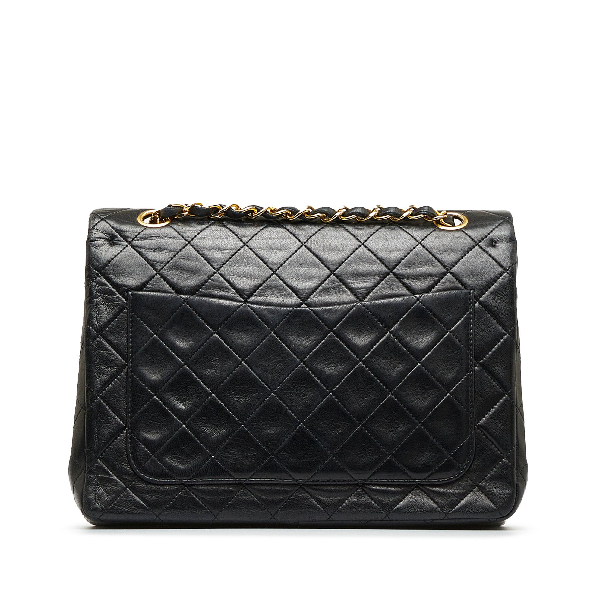 CHANEL Medium Tall Classic Lambskin Double Flap Shoulder Bag