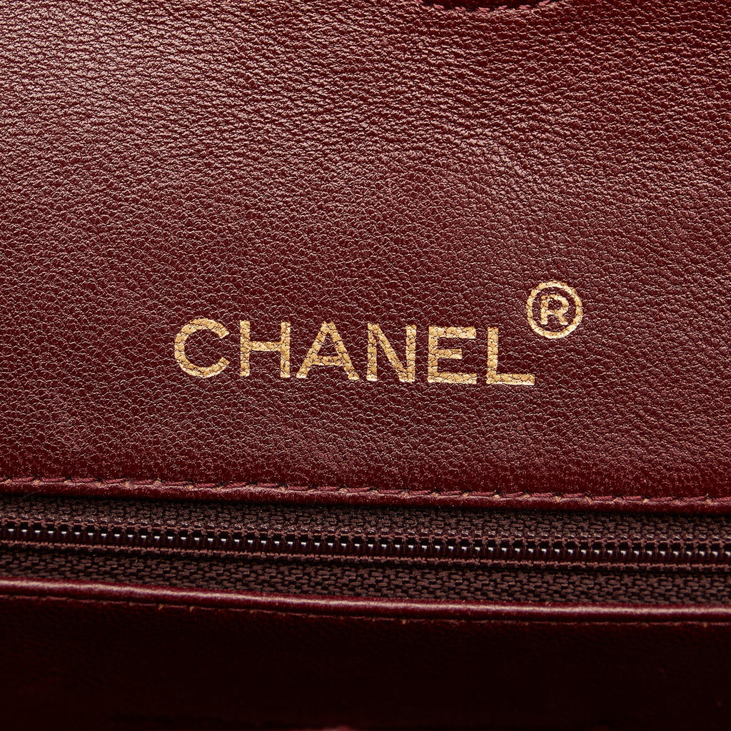 CHANEL Medium Tall Classic Lambskin Double Flap Shoulder Bag