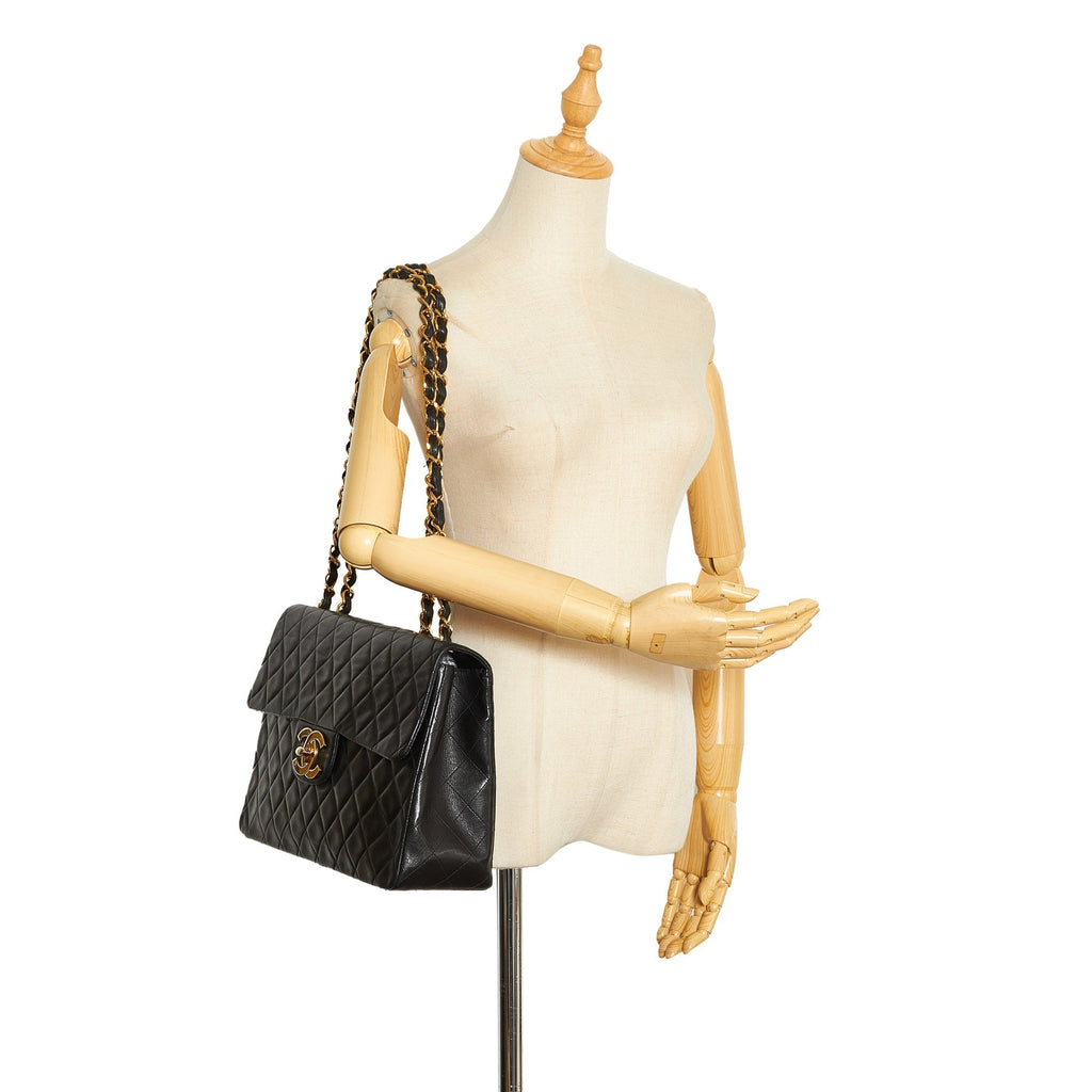 Chanel Jumbo Classic Lambskin Maxi Single Flap Shoulder Bag