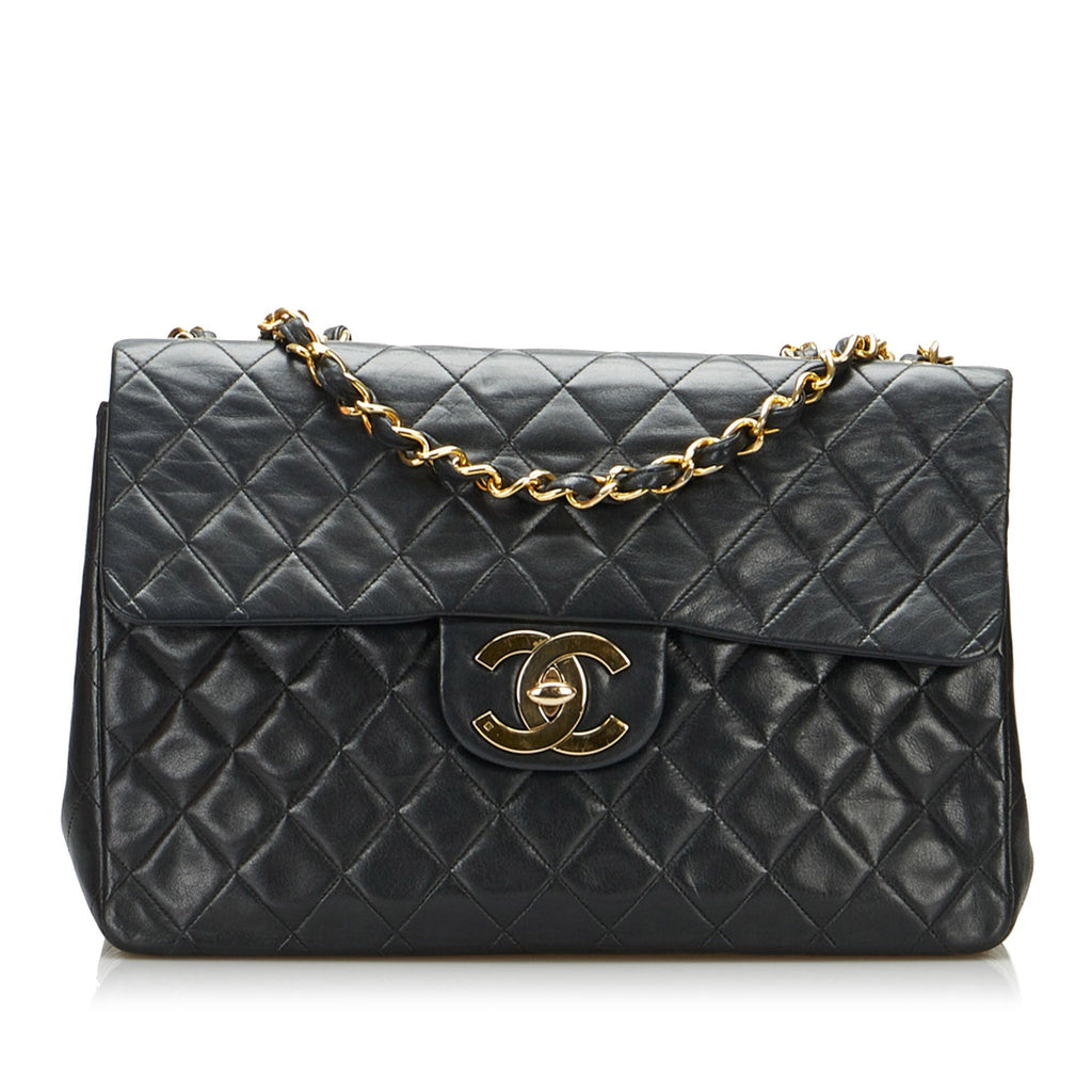 Chanel Jumbo Classic Lambskin Maxi Single Flap Shoulder Bag