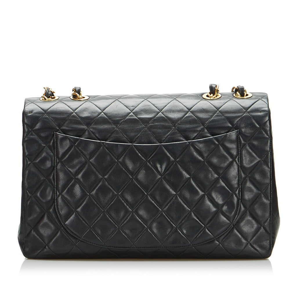 Chanel Jumbo Classic Lambskin Maxi Single Flap Shoulder Bag
