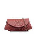 CHANEL Caviar CC Half Moon Flap Crossbody Bag