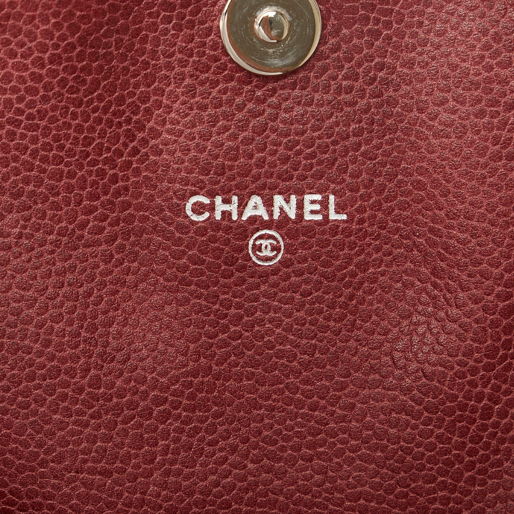 CHANEL Caviar CC Half Moon Flap Crossbody Bag