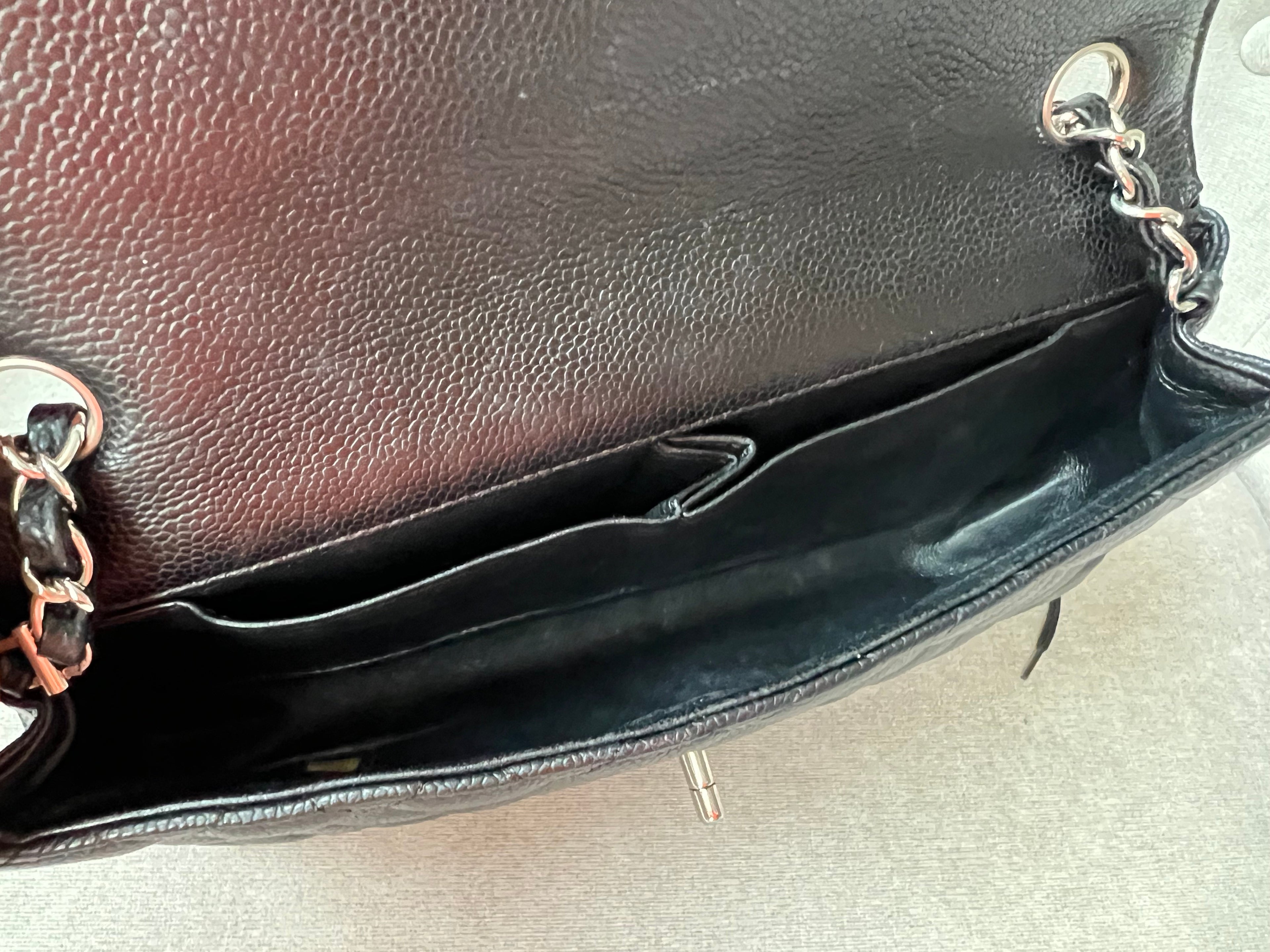 Chanel East West Flap in Black Caviar Silver Hardware