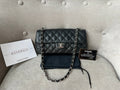 Chanel East West Flap in Black Caviar Silver Hardware