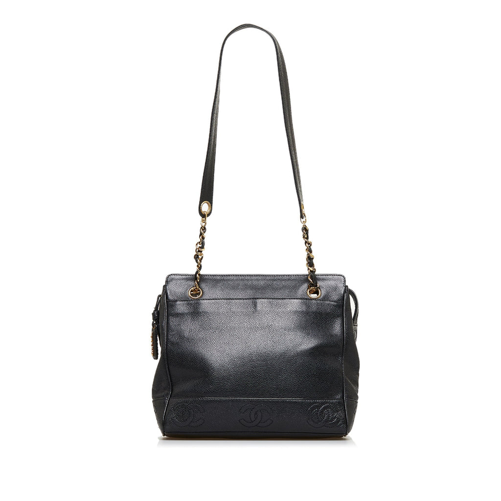CHANEL Triple Coco Caviar Shoulder Bag