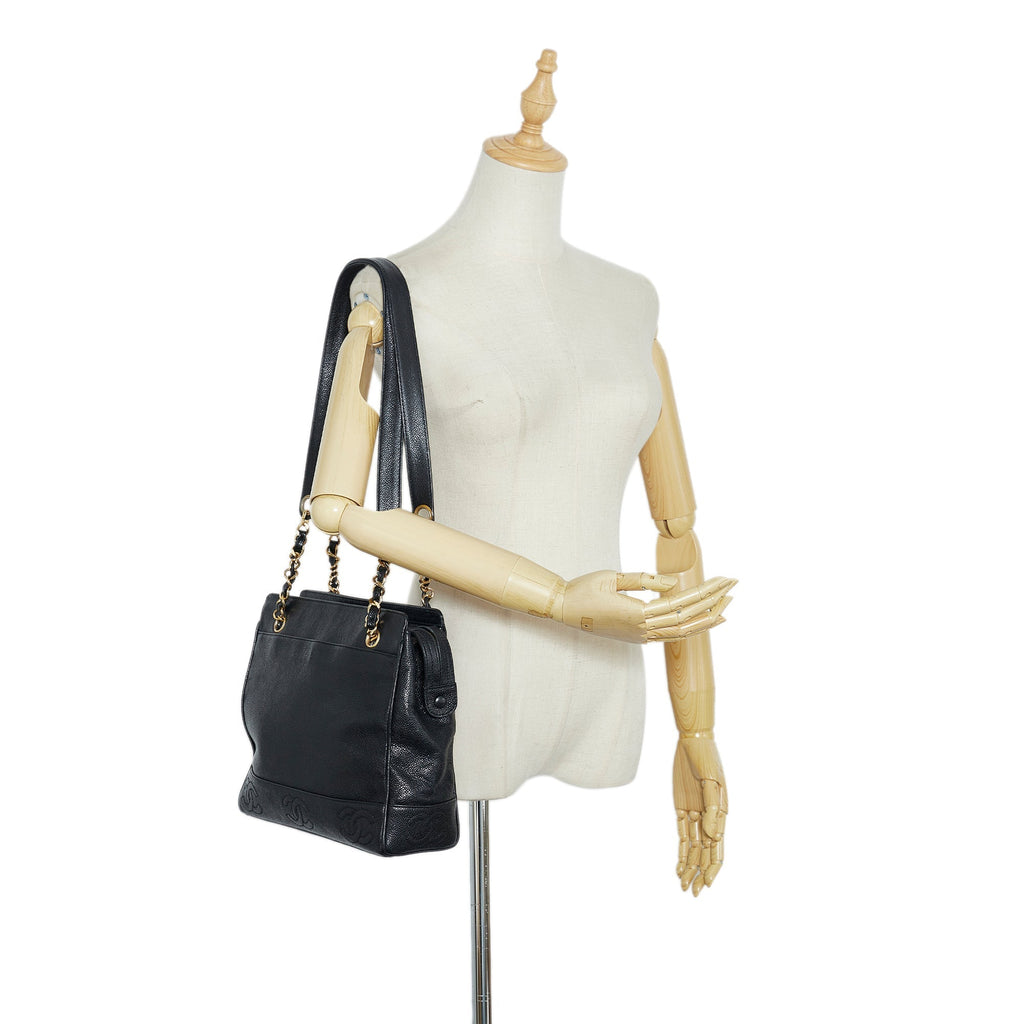 CHANEL Triple Coco Caviar Shoulder Bag