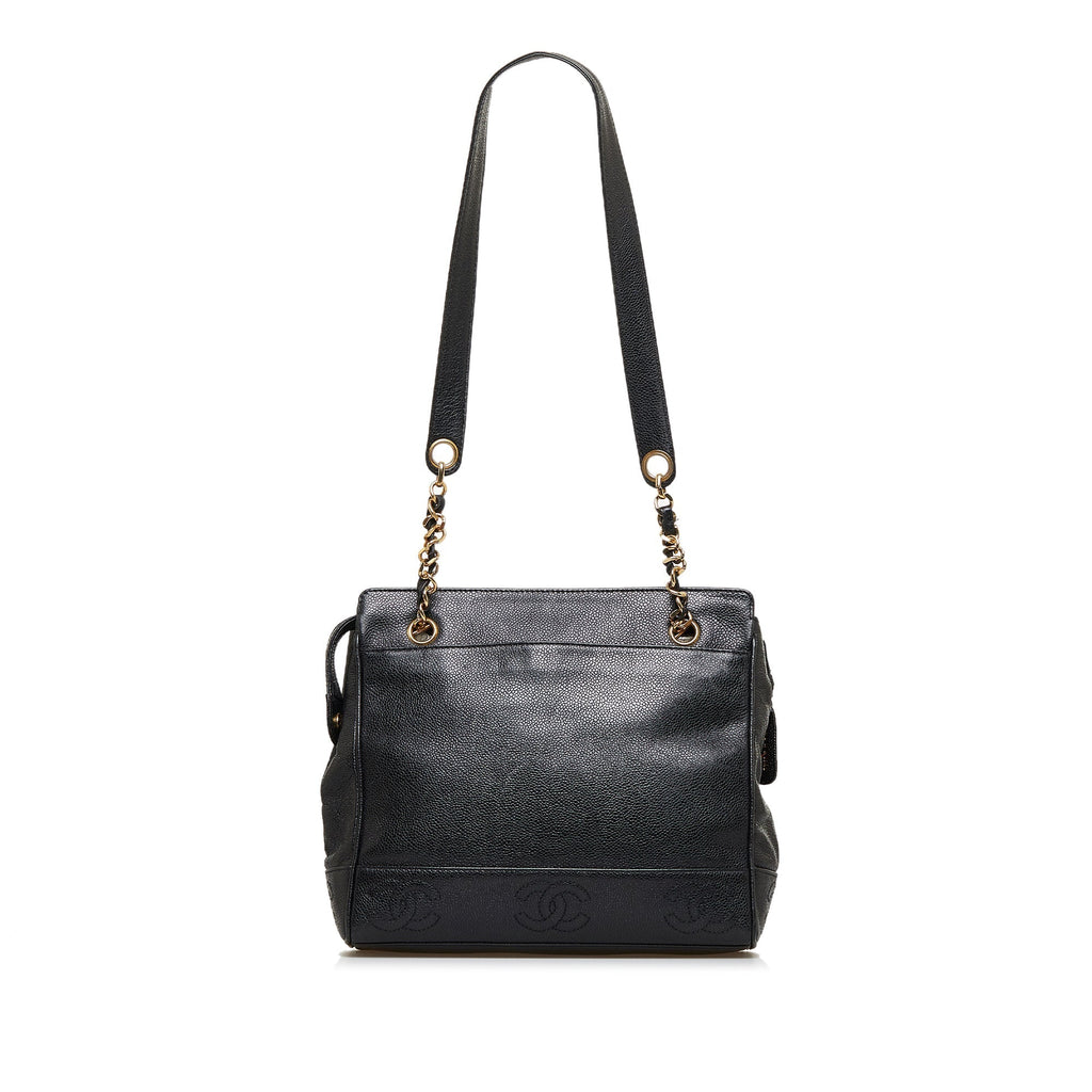 CHANEL Triple Coco Caviar Shoulder Bag