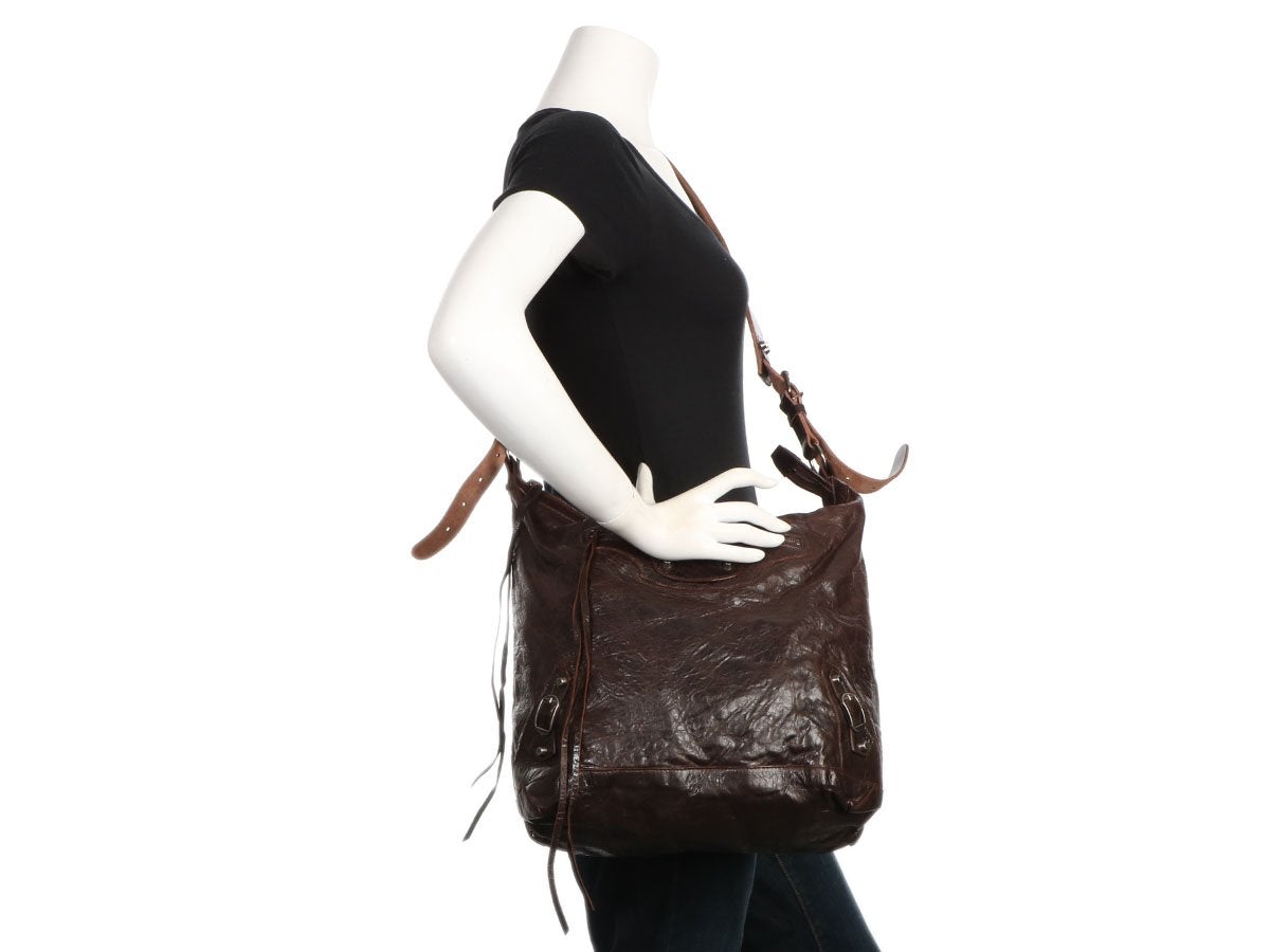 Balenciaga Mens 2005 Chocolate Ch??vre Classic Day Messenger