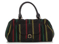 Balenciaga Black Striped Fabric Bag