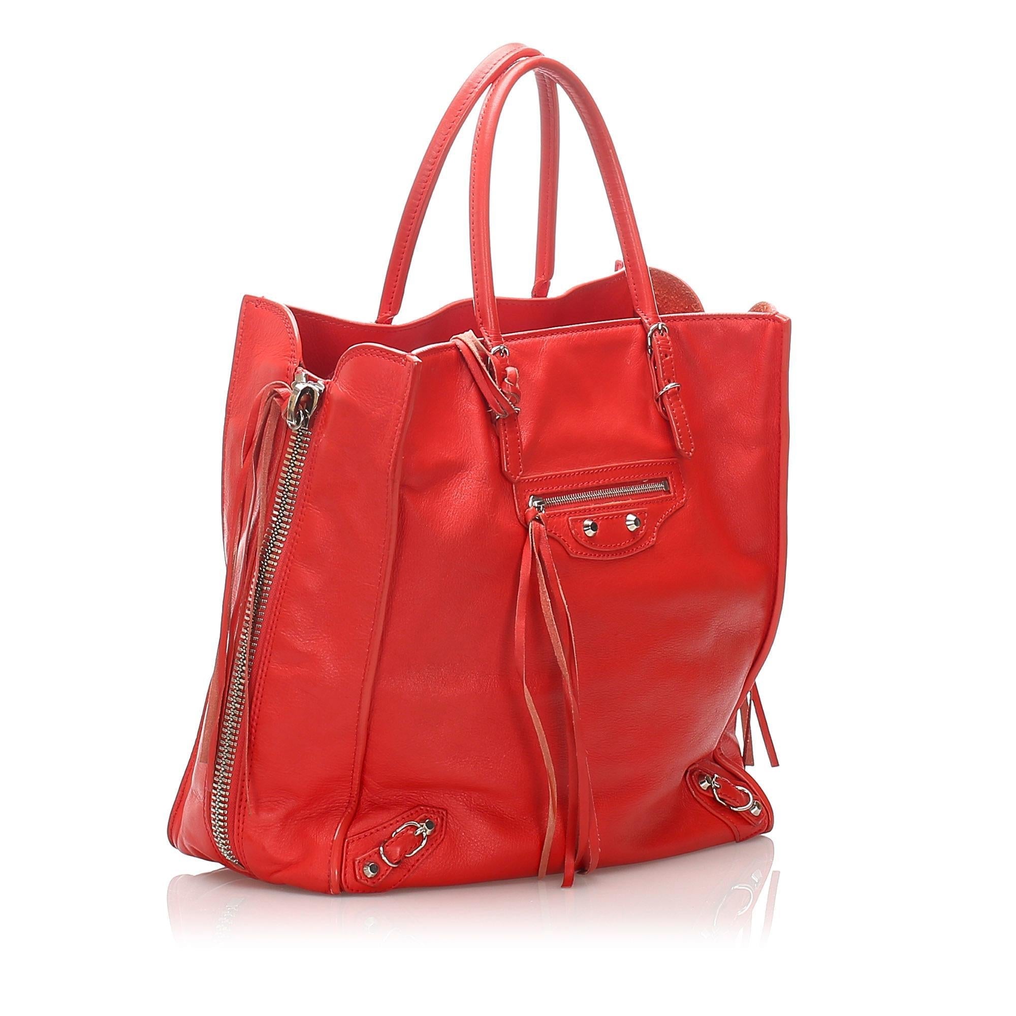 Balenciaga Papier A4 Leather Zip-Around Tote (SHG-10692)