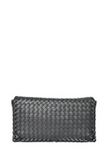 Bottega Veneta Black Intrecciato Leather Shoulder Flap Bag