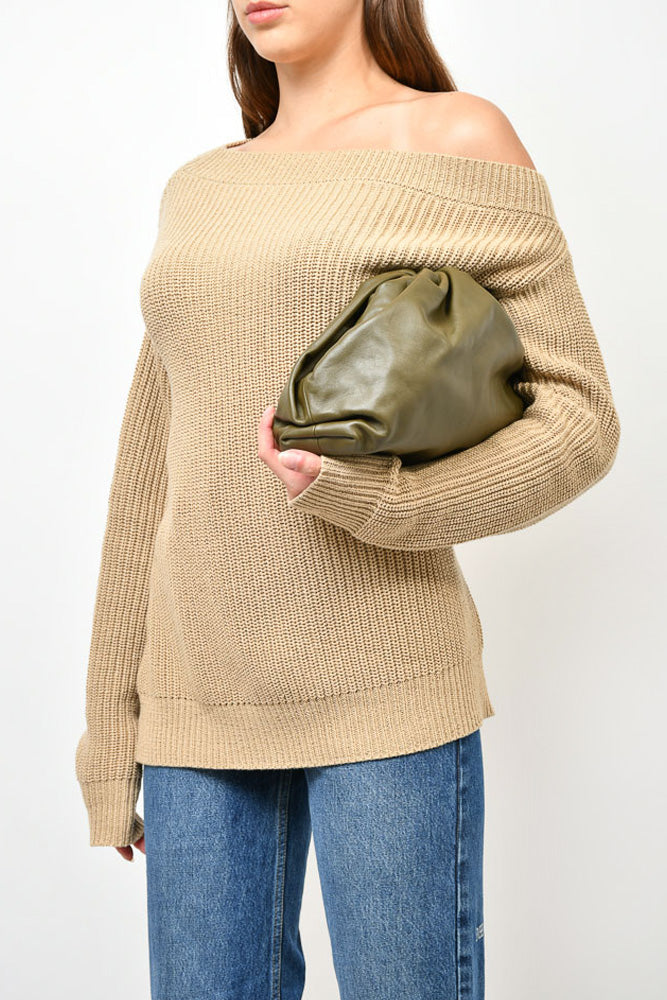 Bottega Veneta Green Leather Teen Clutch