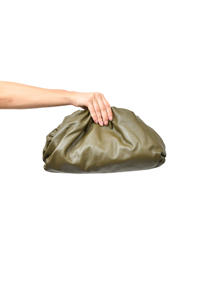 Bottega Veneta Green Leather Teen Clutch