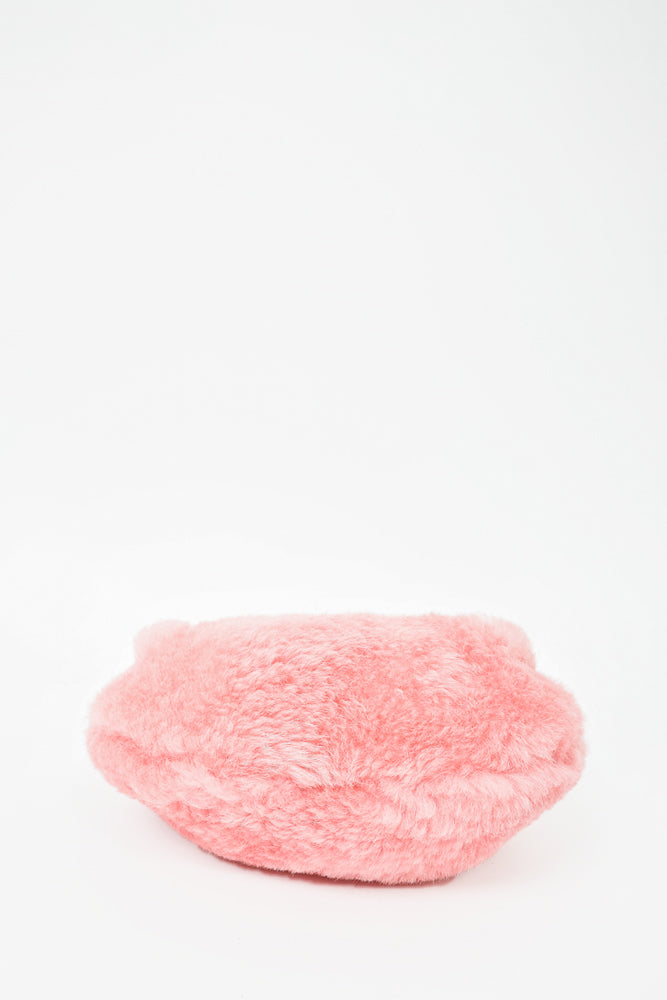 Bottega Veneta Pink Shearling Mini Jodie Clutch