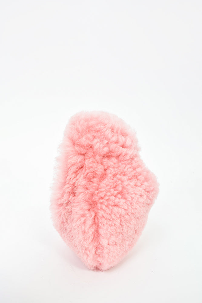 Bottega Veneta Pink Shearling Mini Jodie Clutch