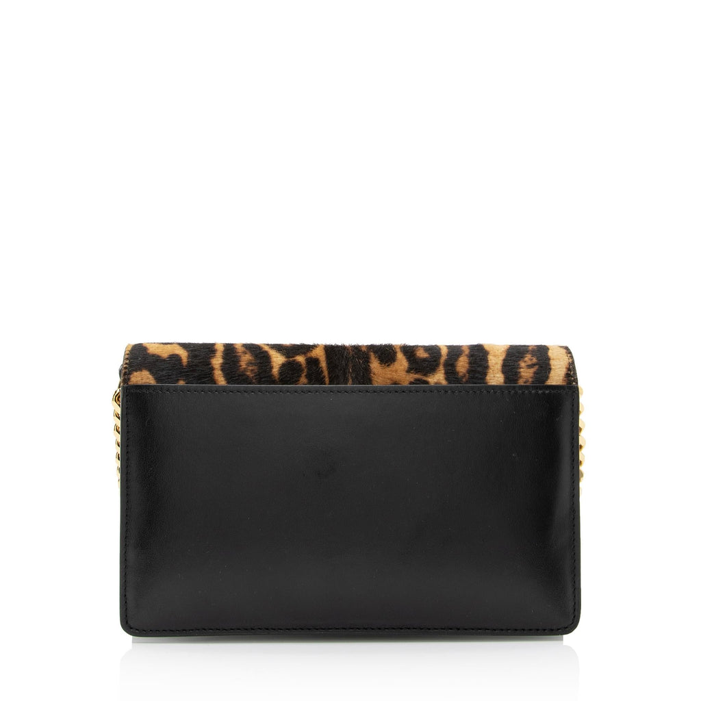 Burberry Calf Hair Leopard Print TB Carrie Chain Small Crossbody Bag (SHF-zOZJdg)