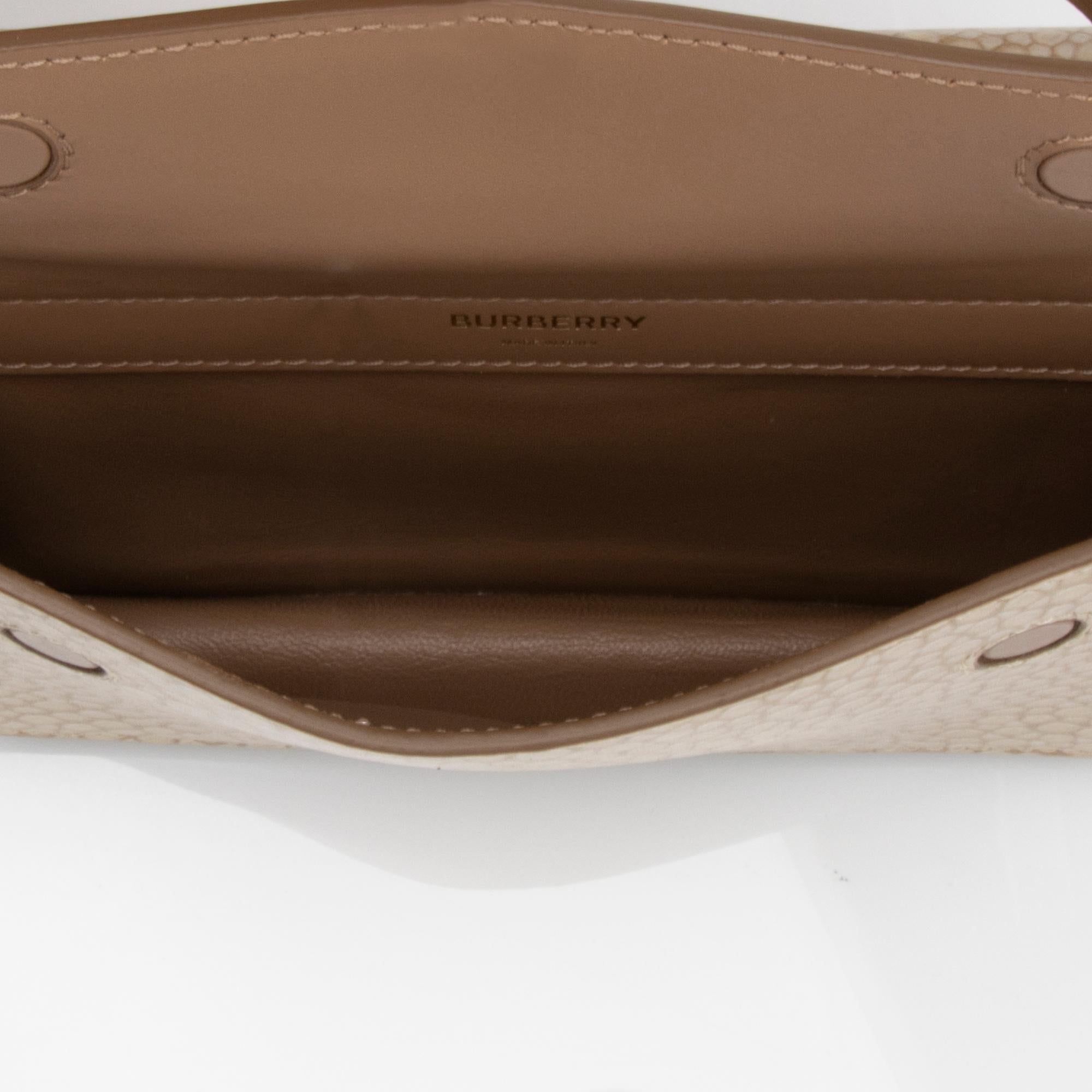 Burberry Calfskin Faux Leather Stingray Print Title Mini Shoulder Bag (SHF-HqdZVy)