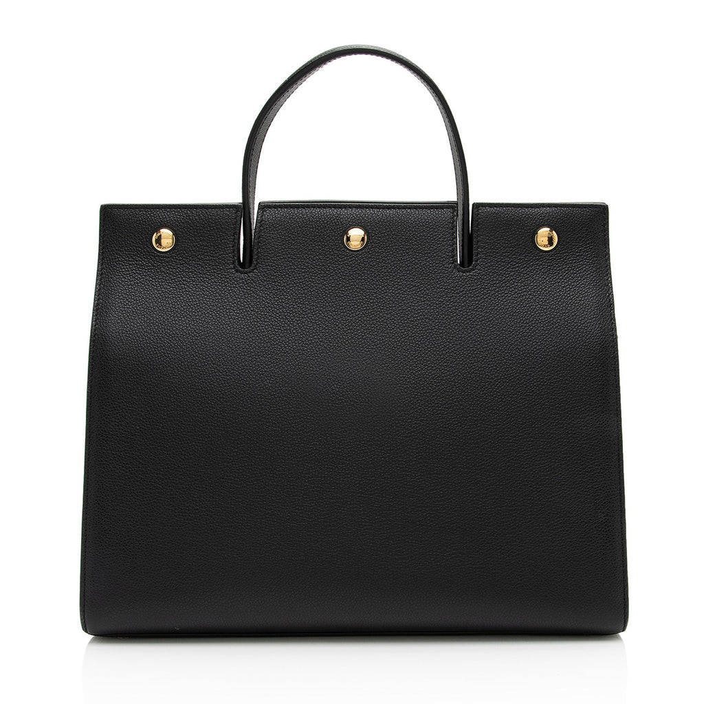 Burberry Calfskin Title Medium Tote (SHF-9V2VK1)