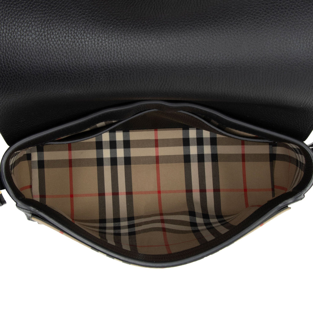 Burberry Calfskin Vintage Check Note Bag (SHF-rIhqrR)