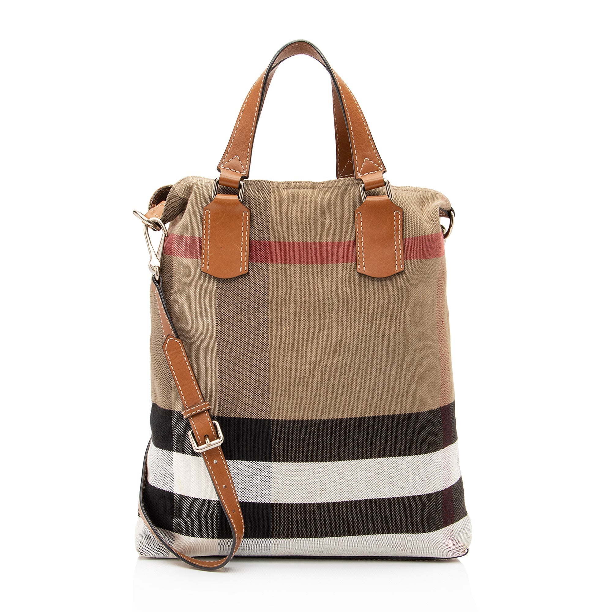Burberry Canvas Check Tottenham Medium Tote (SHF-23250)