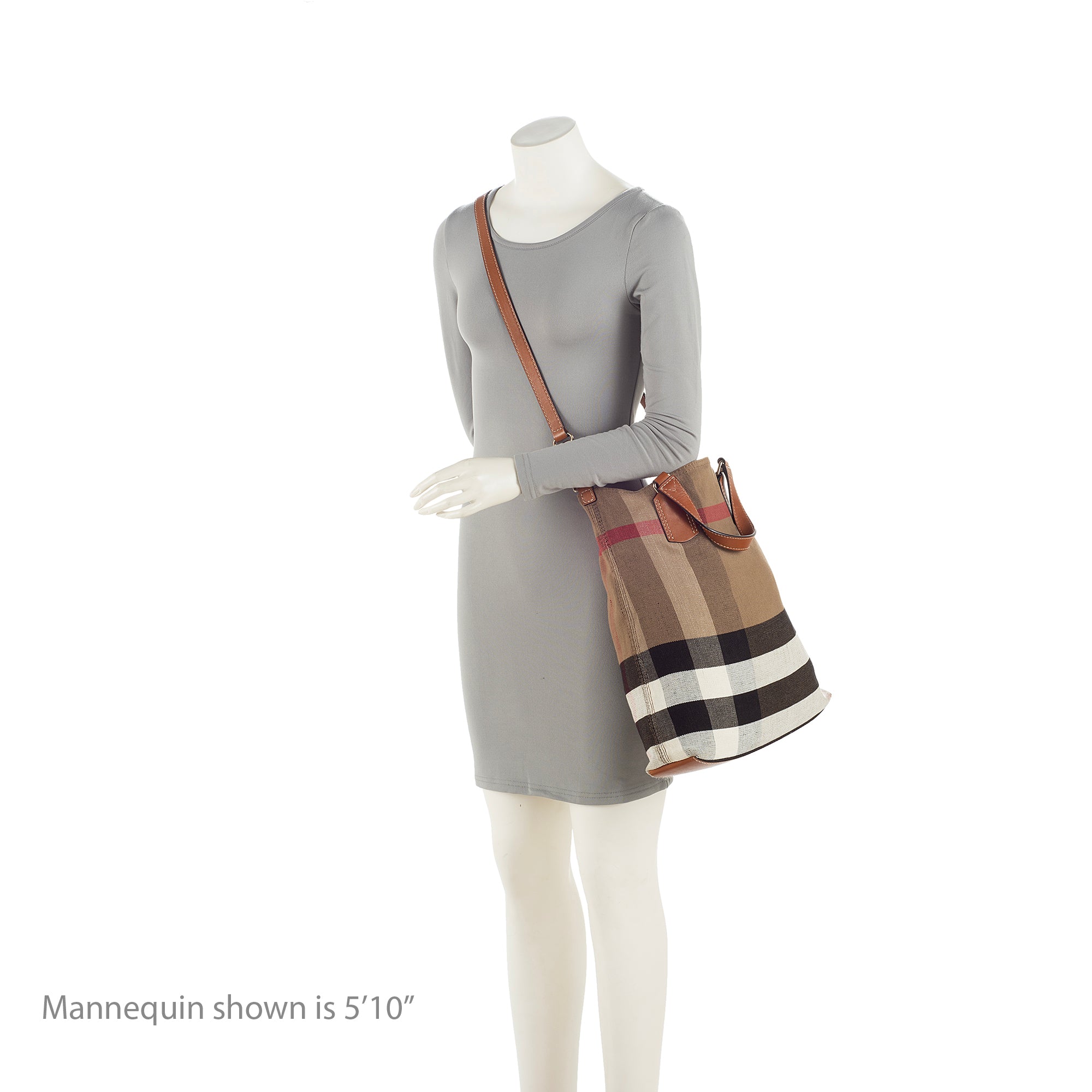 Burberry Canvas Check Tottenham Medium Tote (SHF-23250)