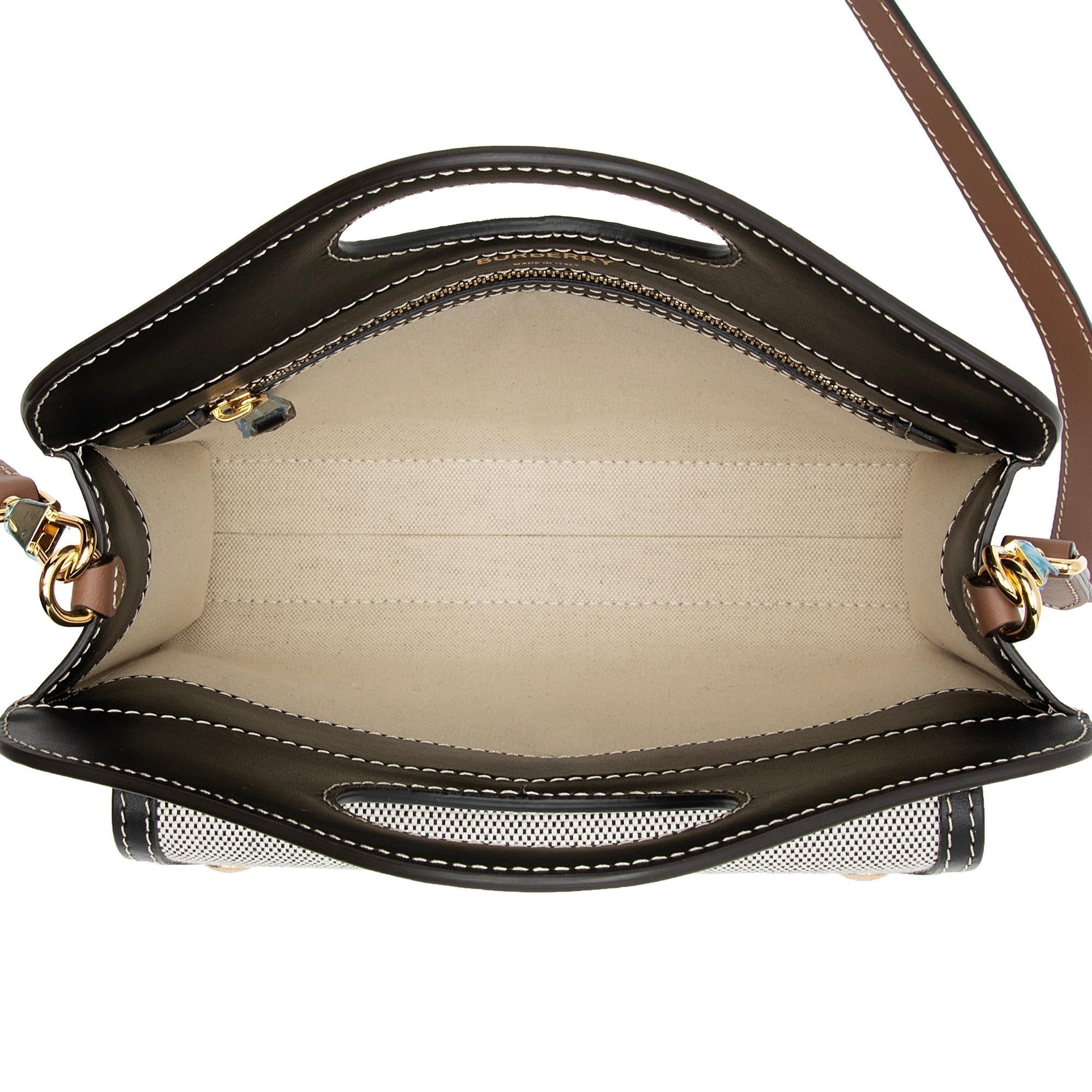 Burberry Canvas Horseferry Mini Pocket Tote (SHF-3ejnzd)