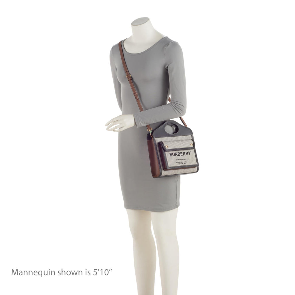 Burberry Canvas Horseferry Mini Pocket Tote (SHF-3ejnzd)