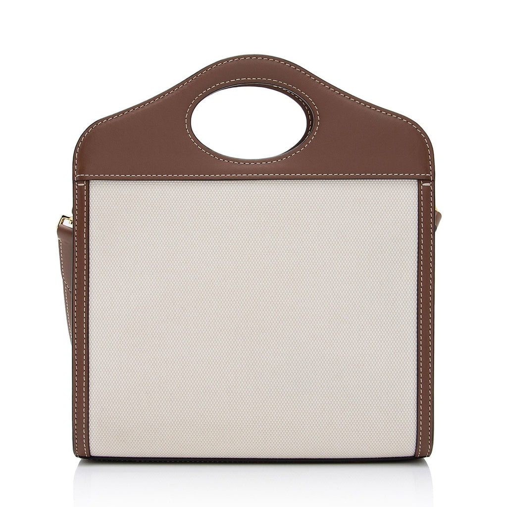 Burberry Canvas Horseferry Mini Pocket Tote (SHF-We79K5)