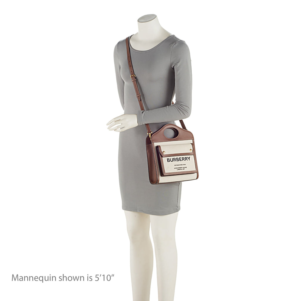 Burberry Canvas Horseferry Mini Pocket Tote (SHF-We79K5)