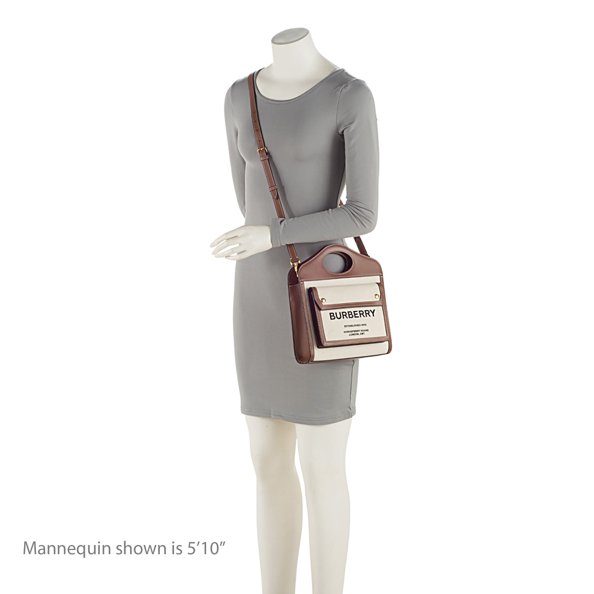 Burberry Canvas Horseferry Mini Pocket Tote (SHF-We79K5)