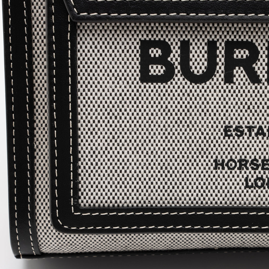 Burberry Canvas Horseferry Mini Pocket Tote (SHF-P7WK3S)