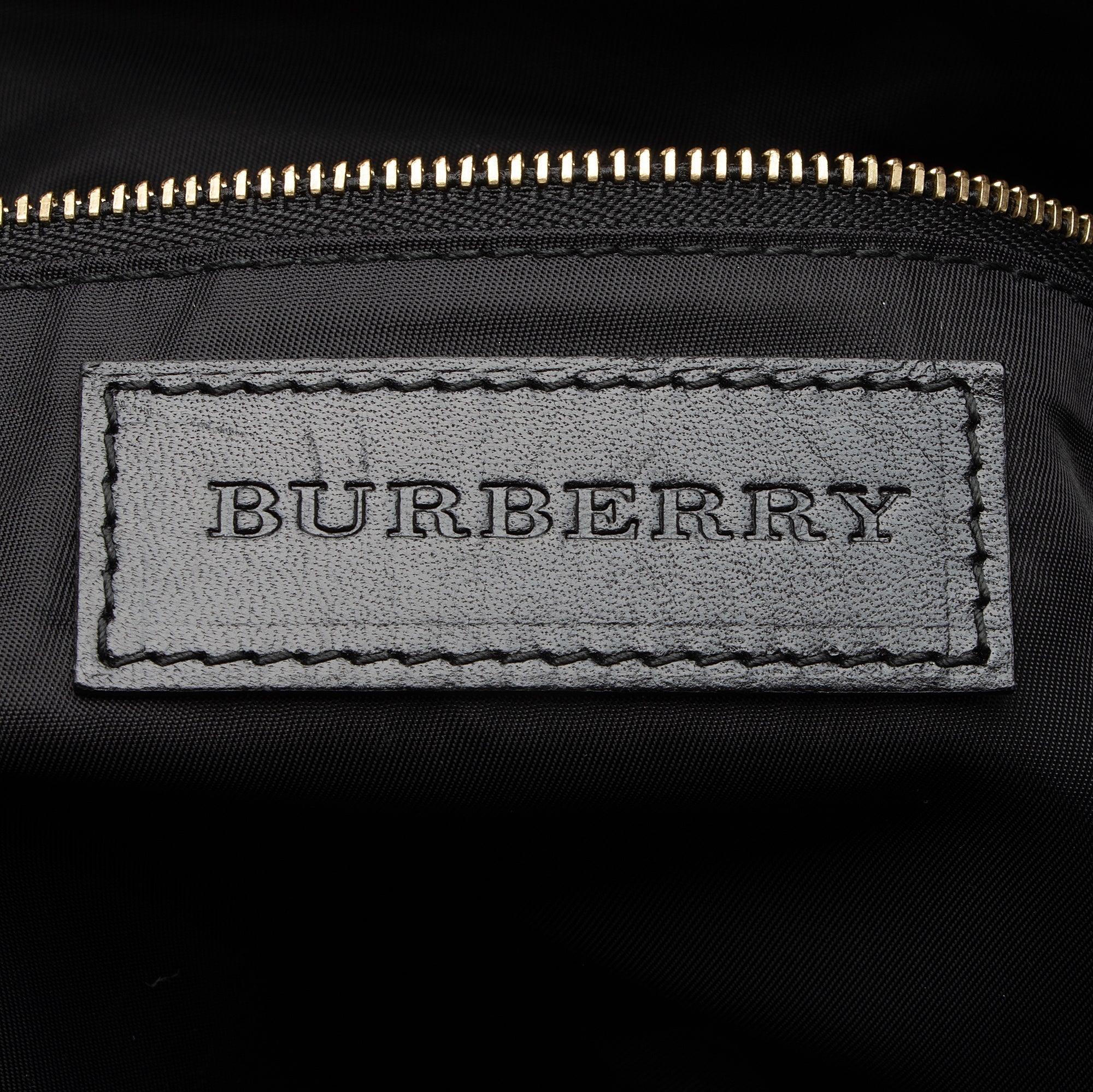 Burberry Charcoal Check Perforated Leather Ellers Large Satchel (SHF-23248)