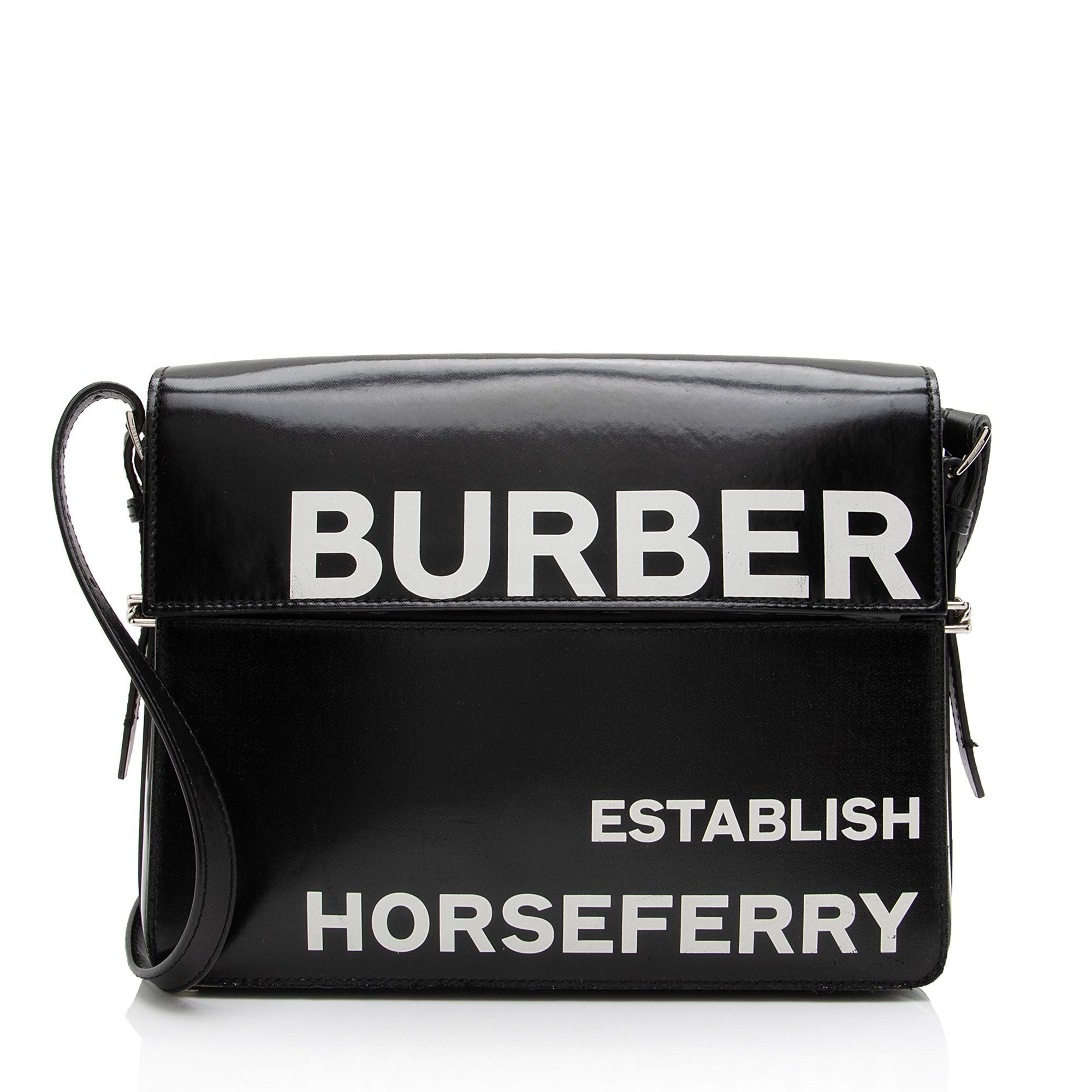 Burberry Coated Canvas Horseferry Print Grace Large Flap Shoulder Bag (SHF-8i3NQl)