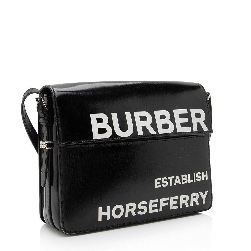 Burberry Coated Canvas Horseferry Print Grace Large Flap Shoulder Bag (SHF-8i3NQl)